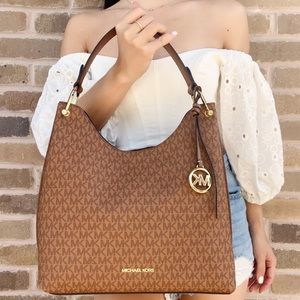 Michael Kors Large MK Signature Leather Slouchy